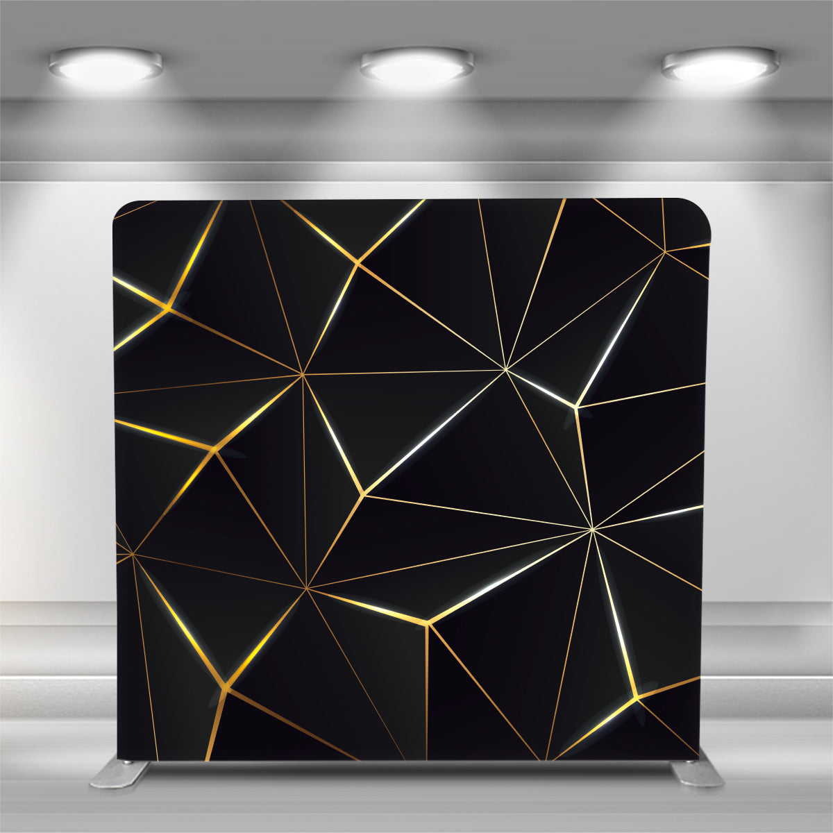 Pillow Cover - Black Gold Geometric