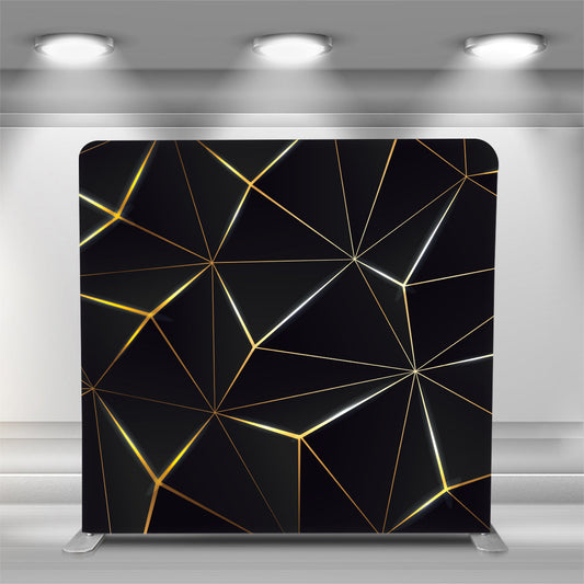 Pillow Cover - Black Gold Geometric