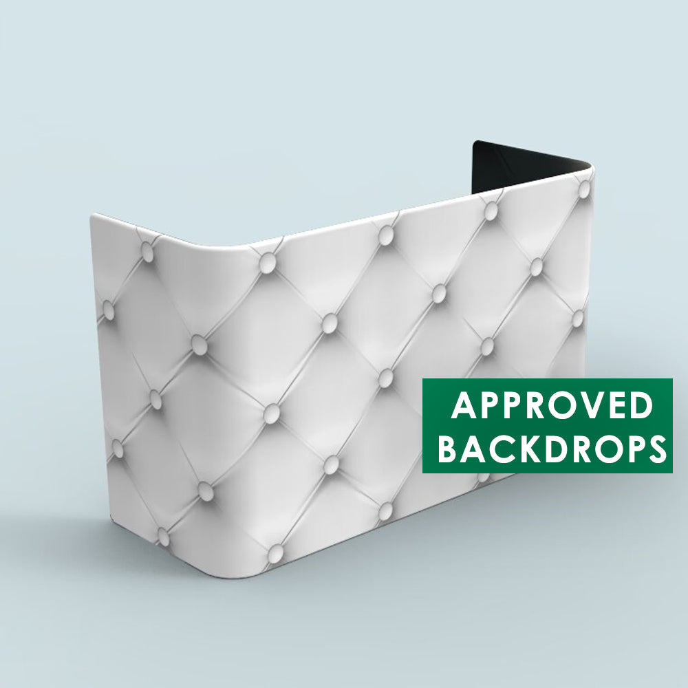 DJ Facade - White Faux Tufted (6.5ft x 4ft) - Approved Backdrops - Your One-Stop Shop