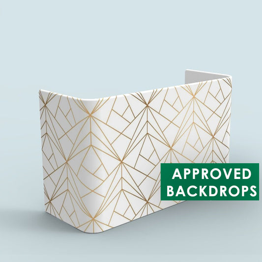 DJ Facade - Gold Geometric (6.5ft x 4ft) - Approved Backdrops - Your One-Stop Shop