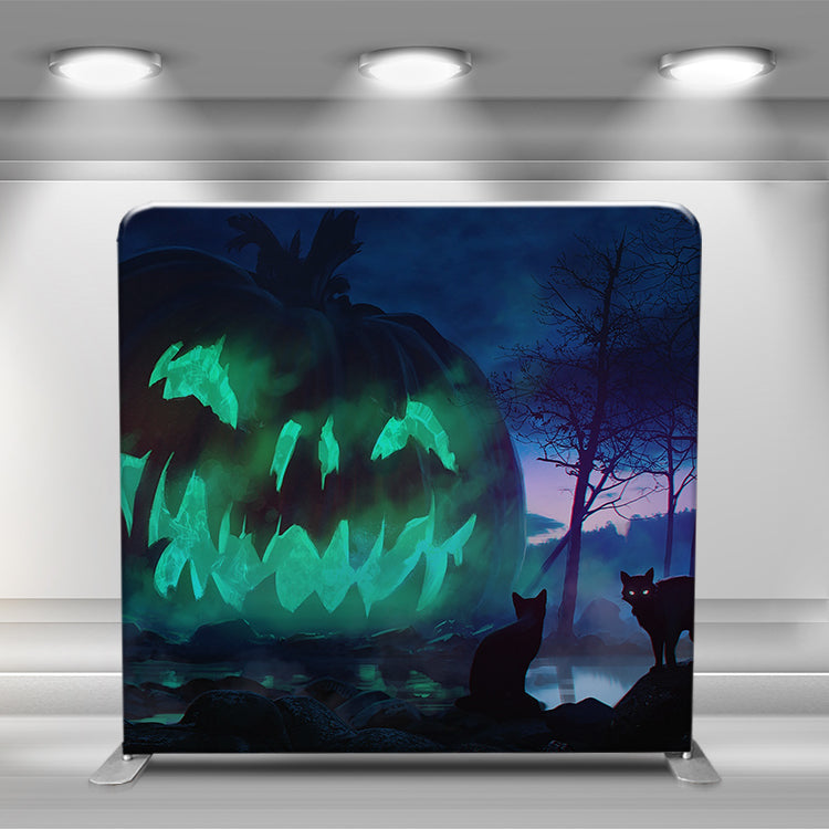 Pillow Cover - Halloween Midnight Blue Jack o'lantern (Double-Sided)