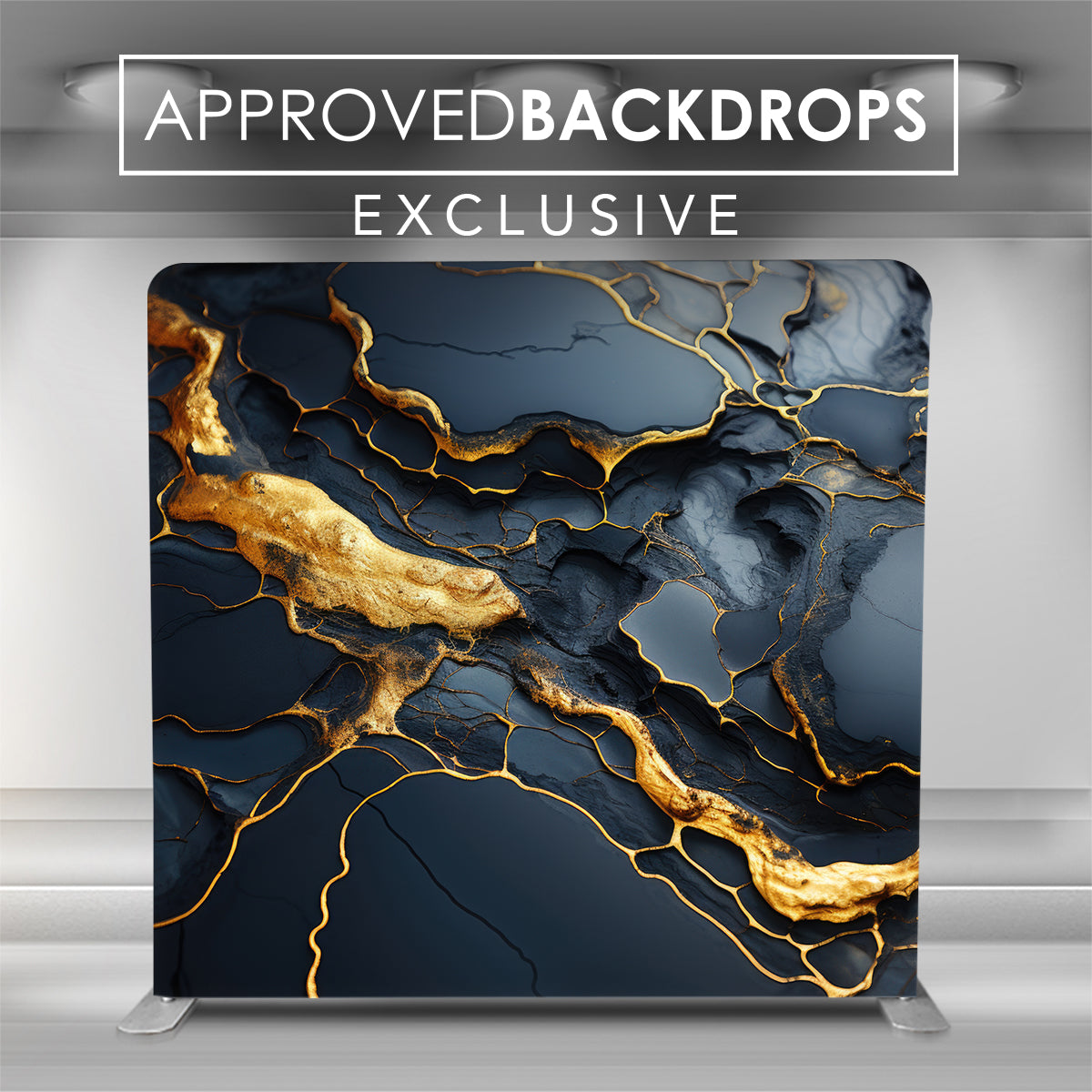 Pillow Cover - Black Gold Marble