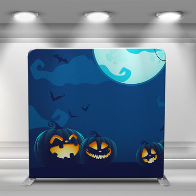 Pillow Cover - Halloween Midnight Blue Jack o'lantern - Approved Backdrops - Your One-Stop Shop